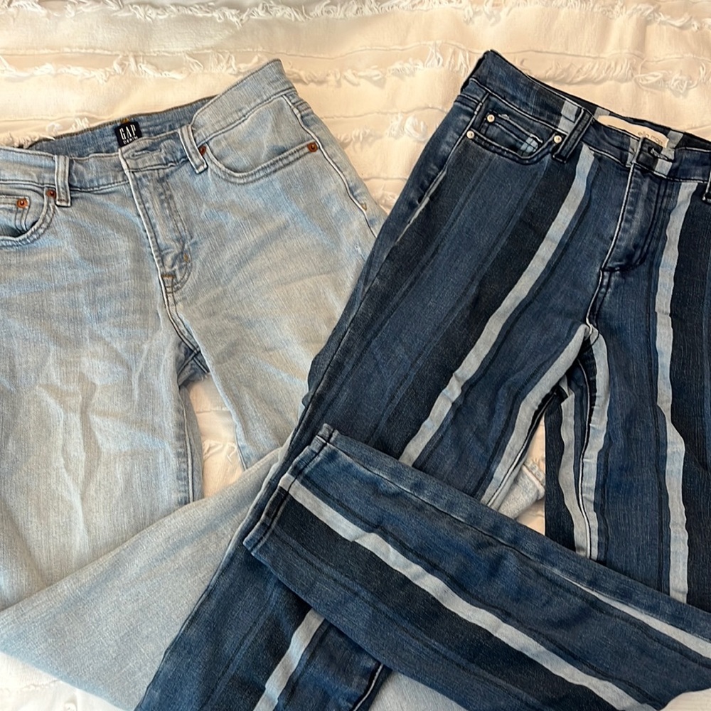 Two pairs of straight leg jeans